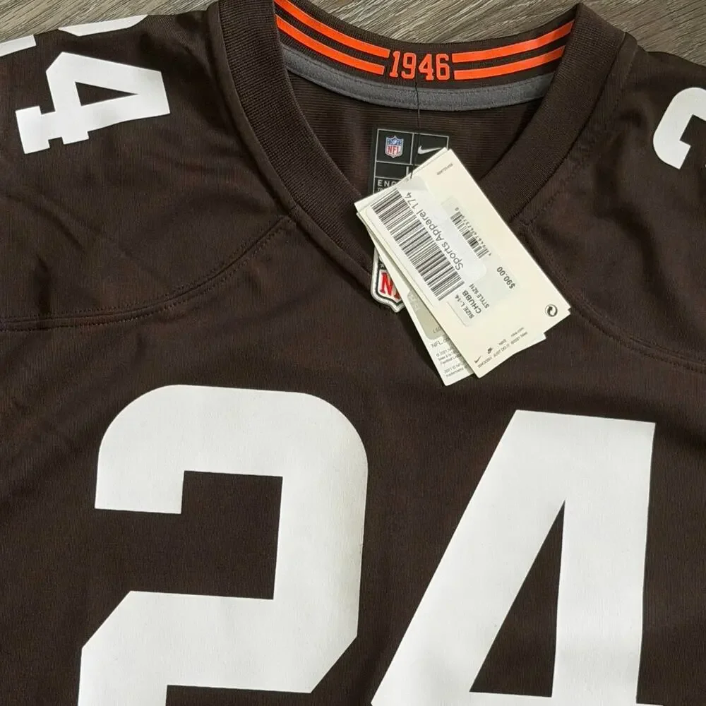 Nike Cleveland Browns Nick Chubb #24 Jersey Large NWT Game Brown Orange NFL